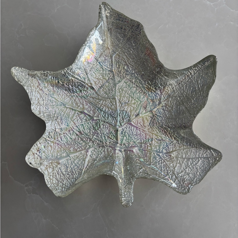 Iridescent Leaf Art dish